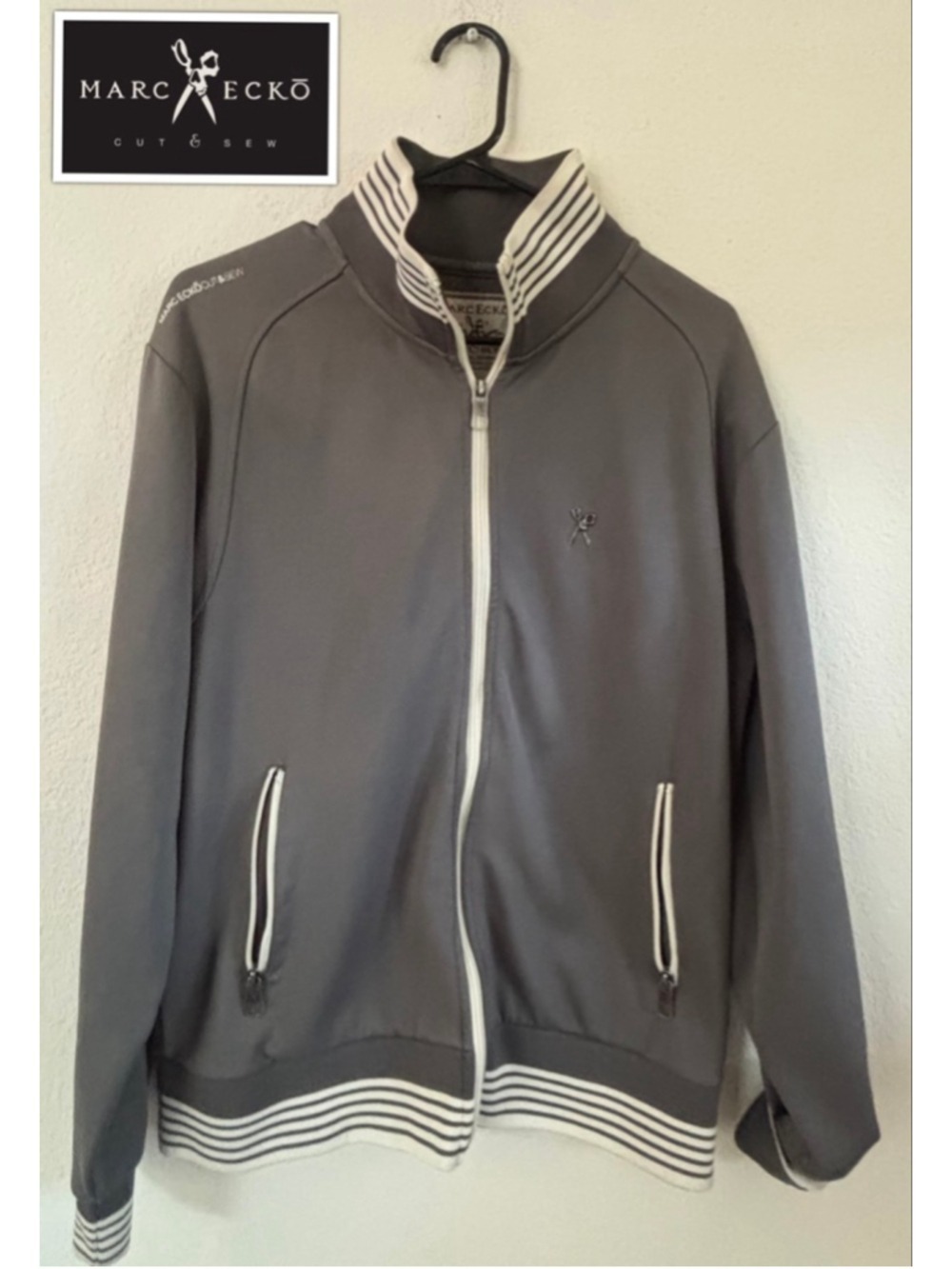 Marc Ecko Cut&Sew 90’s Nostalgia Streetwear piqué Track Jacket Men’s Lg